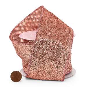 Ruban métallique or rose imprimé floral en lin et satin scintillant pour emballage cadeau d'anniversaire et d'Halloween - Product Image 3