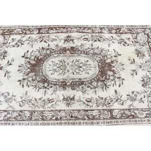 Alfombra Turca de 4x7 pies, Alfombra Vintage, Alfombra Floral Marrón - Product Image 5