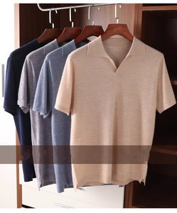 2025 Bán Buôn Cũ Tiền Áo Sơ Mi Giản Dị Cho Nam Giới Cashmere Dệt Kim Polo Áo Sơ Mi Trong Mùa Hè Người Đàn Ông T-Shirt - Product Image 5