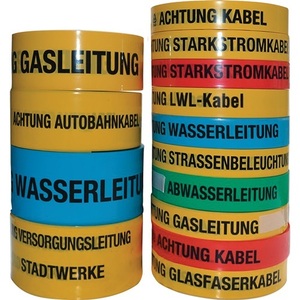 Caution District Heating Pipeline Tape 40 mm Wide Reflective <b>Yellow</b> Multicoll Warning <b>Sticker</b> 250 m Long - Product Image 1