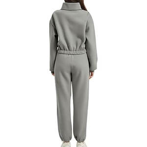 Alta calidad Lady's XL Sweat Suit Logotipo personalizado Etiqueta privada Sudadera con capucha Jogger Set Acid Wash Impreso Quick Dry Chándal Gimnasio - Product Image 3