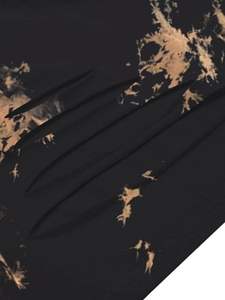 Camiseta Corta Holgada para Mujer, con Estampado de Sol y Luna, Estilo Desgastado, con Capucha Bordada, Transpirable, Forrada, para Invierno - Product Image 2