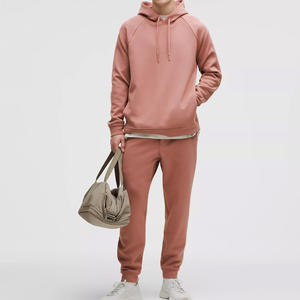 Sweat à capuche uni d'hiver respirant pour hommes, style streetwear, en molleton 100% coton épais, personnalisable, 450 grammes, coupe courte - Product Image 2