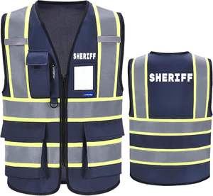Gilet de sécurité pour hommes femmes gilet de sécurité réfléchissant avec 7 poches et maille à glissière avant haute visibilité du pakistan - Product Image 1