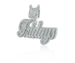 Colgante con Diamante Moissanite VVS, Plata 925, Corte Princesa, Diseño Hip Hop, Personalizado, Estilo Iced Out, Modelo 'Fridays' - Product Image 3