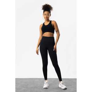 Leggings de sport noirs sans couture à taille haute, style décontracté - Product Image 3