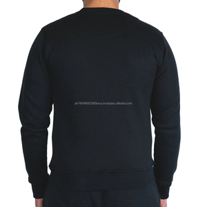 Sweats à capuche imprimés personnalisés OEM Causal Sweatshirts Dry-Fit Ras Du Cou Manches Longues Plus La Taille Tricoté 100% Coton Hommes Pull Noir - Product Image 6