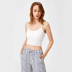 เสื้อครอปแขนกุดผ้าถักแบบริบสำหรับผู้หญิง เนื้อผ้านุ่ม ยืดหยุ่น แห้งเร็ว สไตล์ลำลอง เหมาะสำหรับใส่ในชีวิตประจำวันช่วงฤดูร้อน - Product Image 5