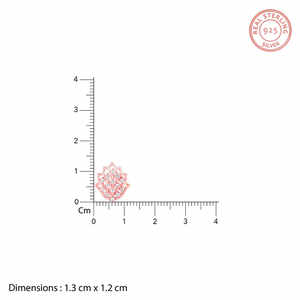 Elegant Rose Gold <b>Lotus</b> Radiance Stud Earrings Featuring Religious Geometric Diamond and <b>Pearl</b> Style - Product Image 6