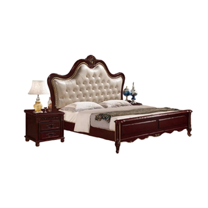 Lit en bois sculpté King ou Queen, meubles en acajou massif d'Indonésie, design personnalisable pour hôtel et villa - Product Image 1