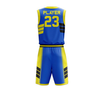 Ensemble d'uniformes de basket-ball à sublimation personnalisée nouveau style de shorts en jersey pour hommes vêtements de sport respirants grande taille options usine OEM - Product Image 5