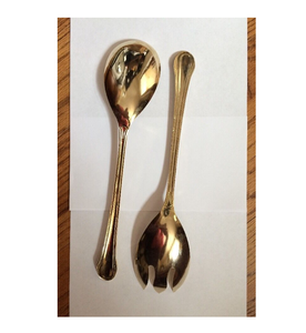 Mayorista Cantidad a granel Venta al por mayor Reutilizable Respetuoso con el medio ambiente Juego de servidor de ensalada de acero inoxidable hecho a mano Diseñador superior - Product Image 5