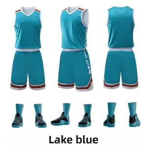 Ensemble d'uniformes de basket-ball d'été Compétition Entraînement Tenue d'équipe Adulte Grande taille Veste de sport de course Numéro imprimé - Product Image 1