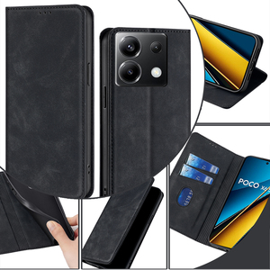 De lujo con tarjetero Cartera de cuero PU Flip fuerte funda protectora magnética para teléfono para Xiaomi Poco X6 X6Pro X5 X4 X3 <span class=keywords><strong>X2</strong></span> - Product Image 2