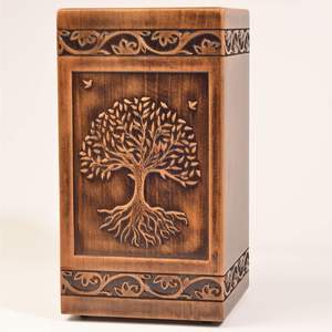 Handmade Wooden Engraved Urn <b>for</b> Human <b>Ashes</b> 250lbs Adult Male Female Satin Bag Tree of Life Cremation Urns Pet Dog Cat <b>Box</b> - Product Image 2
