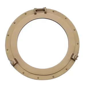 Miroir de hublot, nouveau style vintage, en laiton nautique de luxe, miroir mural en laiton avec finition argentée, prix de gros moins cher - Product Image 2