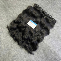 Top couleur jetblack extension de cheveux humains vietnamiens texture ondulée naturelle prête à expédier cheveux trame machine