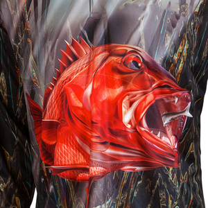 Wholesale UPF50+ Quick Dry Custom Sublimation Long Sleeve Fishing Polo Shirt 100% Polyester Performance Clothing Breathable - Product Image 3