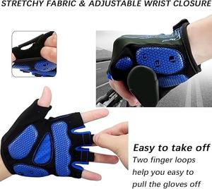 Gants de cyclisme Gants de vélo pour hommes Respirant tissu extensible dos maille à carreaux vélo VTT moto - Product Image 4