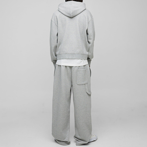 Chándales sólidos con capucha cortavientos de invierno para hombre OEM, respetuosos con el medio ambiente, transpirables, 100% algodón, estampado, diseño de retazos, ajuste holgado con cremallera - Product Image 5