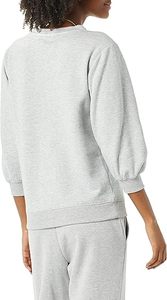 2025 New Style Women's French Terry Fleece Sweatshirt Casual <b>Crewneck</b> Blouson Sleeve Design Lined for Autumn Spring Winter - Product Image 6