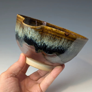 Tazón de Cerámica Hecho a Mano con Estampado Colorido, Opción Económica para Servir en Familia, Tazón de Cerámica Redondo y Profundo Ideal para Fideos - Product Image 1