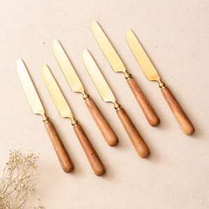 Juego de cubiertos de lujo de alta calidad para bodas Juego de cuchillos y cucharas de tenedor de acero inoxidable dorado con espejo Cubiertos para bodas - Product Image 1