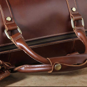 Produit de qualité fabriqué en usine en cuir de grain riche fait à la main en cuir polochon sac de voyage avec service OEM élégant - Product Image 6