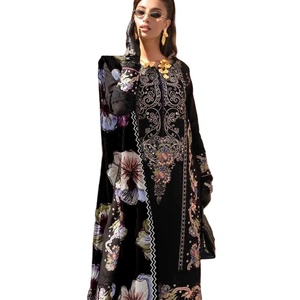 Último diseñador Faux Georgette bordado impreso trabajo Salwar traje por Fab Zone - Product Image 1