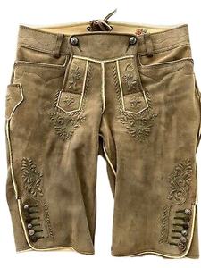 Stylish Bavarian Lederhosen, Kurz Hosen, <b>Men</b> Ledersosen Trachten Lederhosen <b>Leather</b> Pants with Suspender - Product Image 6