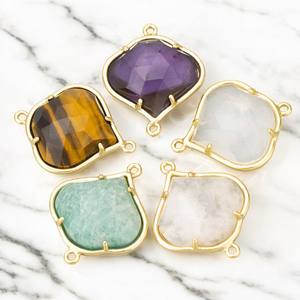 925 Argent Oignon Amazonite Gemstone Prong Set Connecteur Charms - Product Image 2