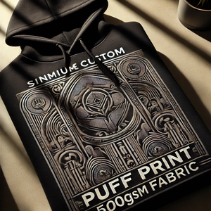 Sweat à capuche imprimé bouffant personnalisé 500gsm, Sweat à capuche 500gsm de haute qualité avec conception d'impression bouffante personnalisée, Sweat-shirt imprimé bouffant personnalisé de qualité supérieure - Product Image 6