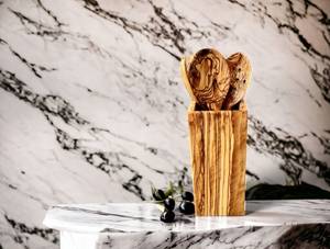 Porte-ustensiles multifonction moderne en bois massif naturel, résistant à la chaleur, conteneur de rangement pour outils de cuisine, fait à la main, respectueux de l'environnement - Product Image 5