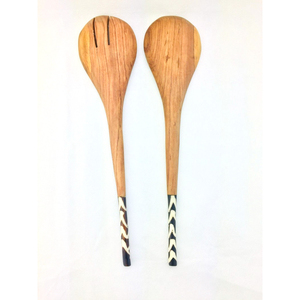 Cubertería artesanal al por mayor, utensilios de cocina de proveedores indios, juego de cubiertos de madera con diseño de hojas y ramitas elegantes - Product Image 5