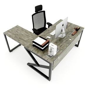 Bureau d'écriture en forme de L contemporain KConcept HBKC017 - 160x160mm - Pieds en métal assemblés - Pour bureau, chambre à coucher - Design moderne pour la maison - Product Image 2