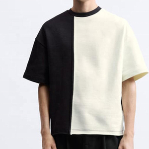 Camiseta Oversize de Alta Calidad con Bloques de Color en Dos Tonos para Hombre, Hombros Caídos, Estilo Casual, Algodón, Naimat Abbas Industries - Product Image 5