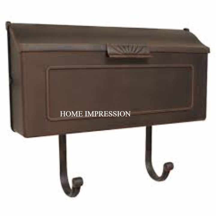 Wholesale Outdoor Garden Decorative Mailboxes Wall Mount Decorative Galvanized Brown Color Post Box on Sale In Reasonable Price
