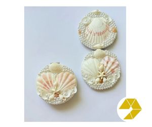 กระจกเปลือกหอยธรรมชาติทำด้วยมือจากเวียดนามกระจกเปลือกหอยขนาดเล็กกะทัดรัดสำหรับการตกแต่งบ้านเก๋ไก๋ชายหาดข้อเสนอที่น่าสนใจ - Product Image 2