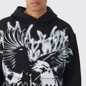 Top venta de gran tamaño Boxy Seams Eagle gráfico Chándal Nueva llegada Ropa de invierno Pullover Chándales - Product Image 6