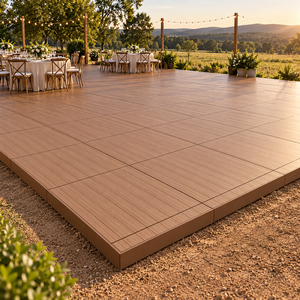 Plancher modulaire WPC à assemblage rapide pour hôtel et complexe hôtelier, 1x1m, base réglable en acier galvanisé, terrasse préfabriquée étanche, surface antidérapante - Product Image 4