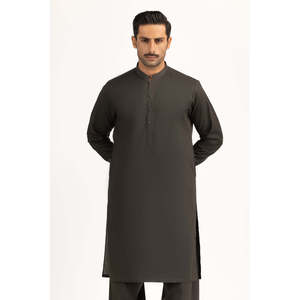 Kurtas Básicas de Algodón Gris con Corte Regular, Modelo de Verano para Hombre SK-BSC25-049 - Product Image 1