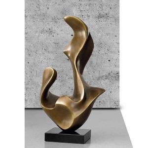 Sculpture abstraite de luxe en laiton et aluminium, statue décorative en métal, figurine d'art métallique pour hôtel, décoration de table à domicile - Product Image 6
