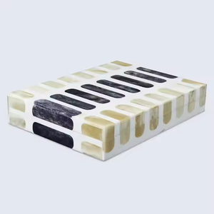 Boîtes royales de meilleure qualité, boîtes à bijoux en MDF avec incrustation beige et blanche faites à la main, emballage de stockage en os, utilise une boîte à bijoux - Product Image 4