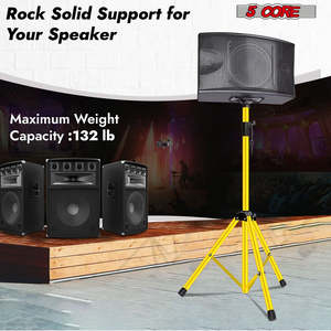5 Core Speaker Stand <b>Tripod</b> Heavy Duty Adjustable 72" Universal Mount for PA DJ Studio w Bag - Product Image 5