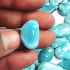 72ชิ้นลาริมาร์ธรรมชาติ15มม. ถึง40มม. รูปไข่ลูกแพร์แฟนซี Cabochon 1370 CTS Lot iroc ขายคุณภาพสูงพลอยหลวม Larimar - Product Image 2