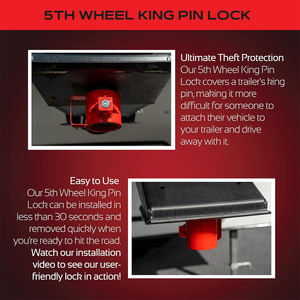 Verrou de cinquième <span class=keywords><strong>roue</strong></span> AMBITION - Acier enduit de poudre - Verrou de cinquième <span class=keywords><strong>roue</strong></span> - <span class=keywords><strong>Antivol</strong></span> - Durable - Verrou de cinquième <span class=keywords><strong>roue</strong></span> sécurisé - Product Image 2