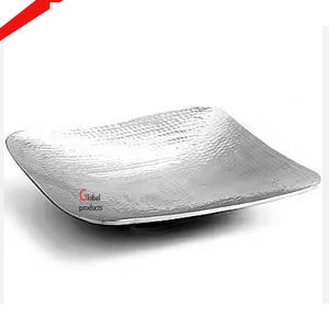 Plateau de service en aluminium et métal fini argent avec design de feuille de meilleure qualité pour la maison, le restaurant et le bar de l'hôtel - Product Image 3