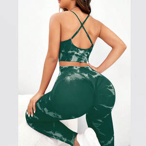 Vêtements de sport Ensemble soutien-gorge et leggings de yoga de haute qualité pour femmes Ensembles de yoga de gymnastique pour femmes avec logo personnalisé - Product Image 5