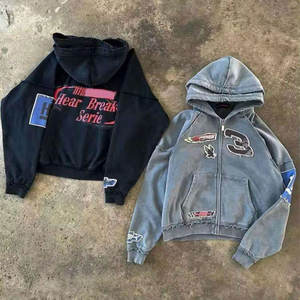 Sweat à capuche pour homme avec logo personnalisé, vêtements d'hiver, broderie délavée au soleil, molleton français délavé, respirant, poche, pull-over 100% coton - Product Image 4