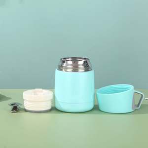 Conteneur alimentaire isotherme portable en acier inoxydable, tasse multifonctionnelle isolée pour soupe, bouillie, lait, petit-déjeuner avec cuillère - Product Image 2